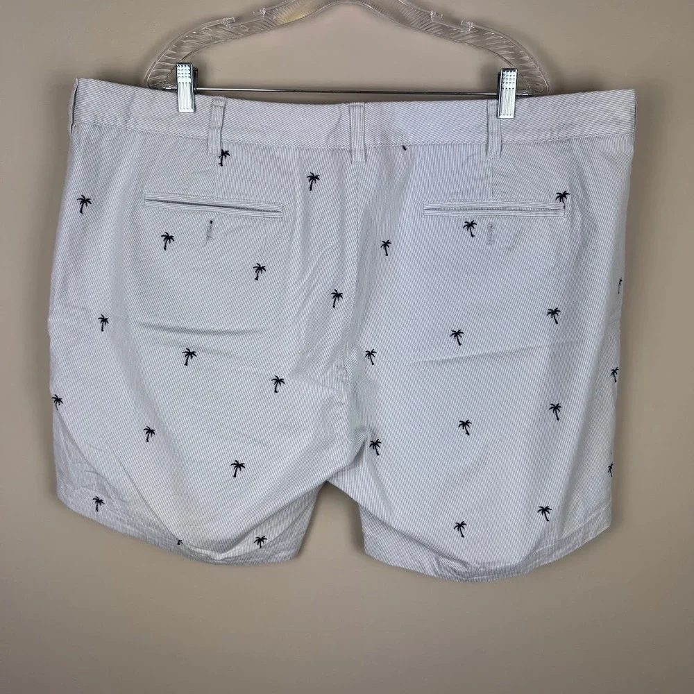 Bonobos Pin Striped Palm Tree Embroidered‎ Shorts Casual Menswear